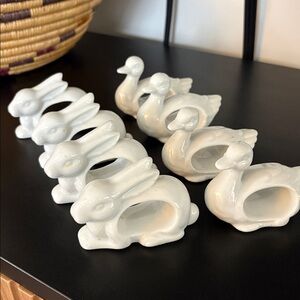 Vintage Japan  duck and rabbit napkin rings